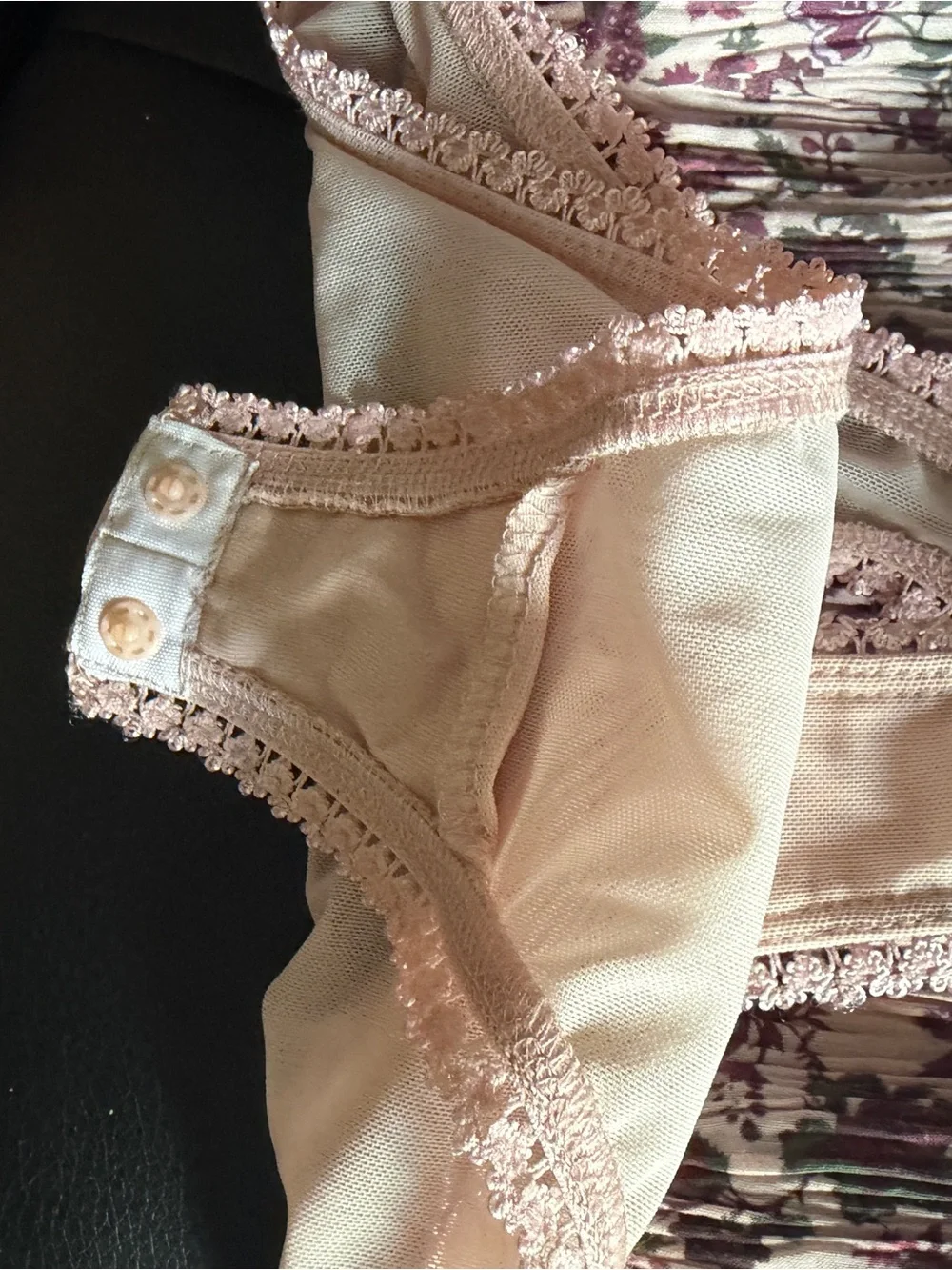 Free People Dusty Pink Floral Off-Shoulder Smocked Bodysuit
